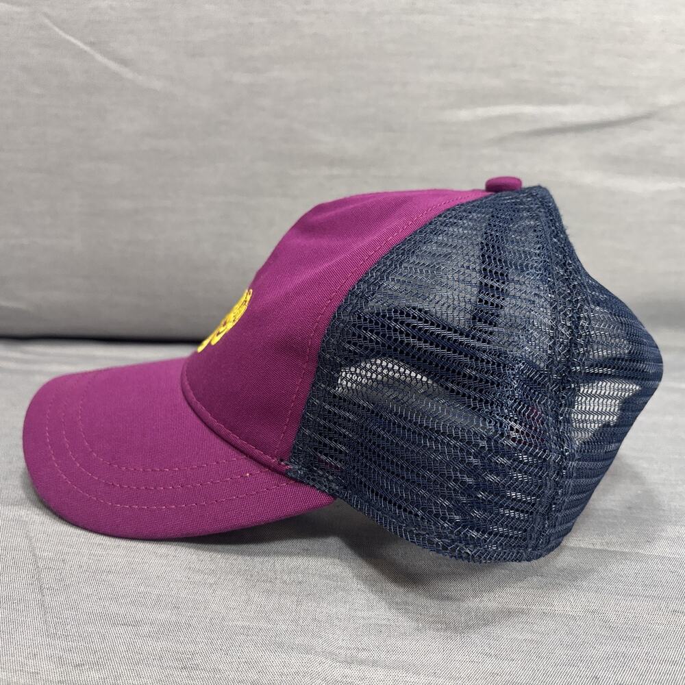 Patagonia Yellow Logo Purple Mesh Snapback Hat Cap - Picture 2 of 7